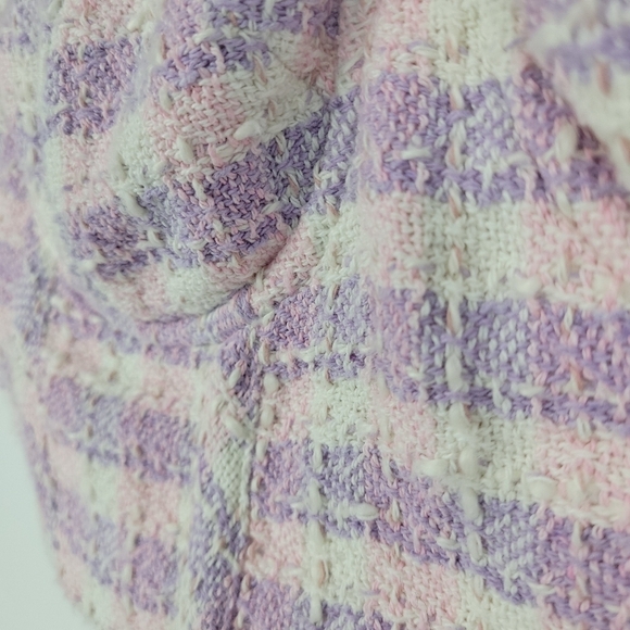 Zara Womens Textured Corset Pink Purple Tweed Top Size M - Picture 14 of 16